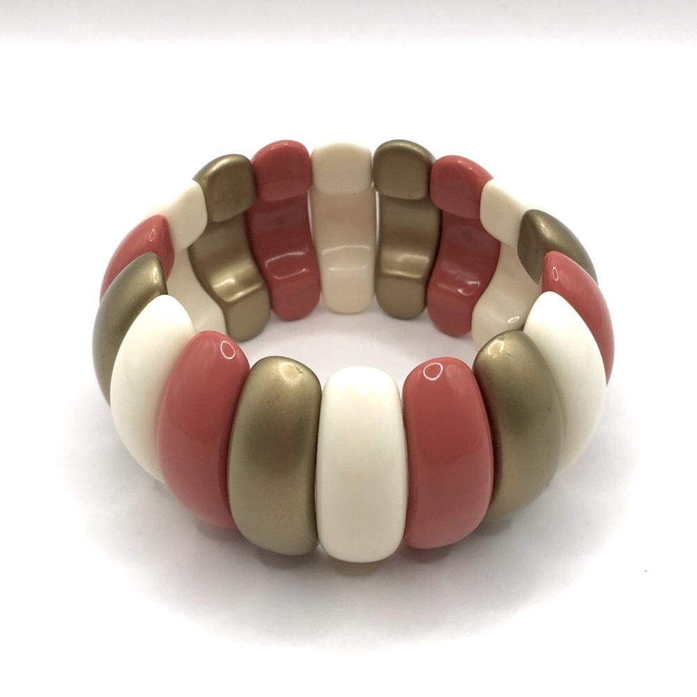 Vintage Avon Multicolor Chunky Beaded Stretch Bracelet